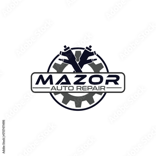 diesel turbo automotive repair logo design, Truck repair emblem, Automotive logo with gears design, custom garage repair automotive, spare part car and motorcycle shop business 