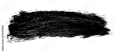 Black brush strokes isolated on white. Ink splatter. Paint droplets. Digitally generated image. Vector design elements, illustration, EPS 10.