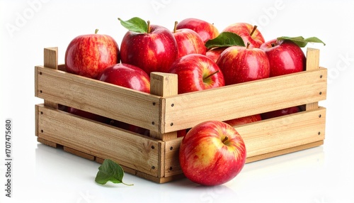 box with red apple