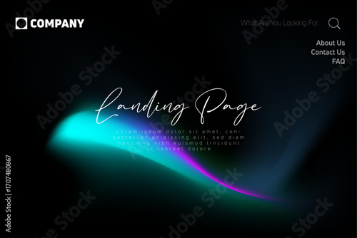 Page design inspiration with abstract background. Shades of blue gradient background pattern