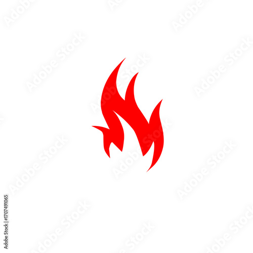 Minimalist Red Flame Icon
