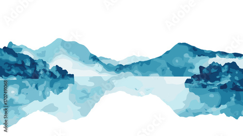 Blue Lagoon. Blue Lagoon watercolor vector illustration