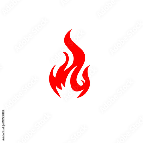 Minimalist Red Flame Icon