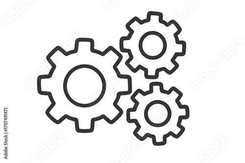 Gears icon vector. Cogwheel mechanism concept. Teamwork and collaboration symbol. Industrial progress, engineering and development idea. Machine technology, system process.