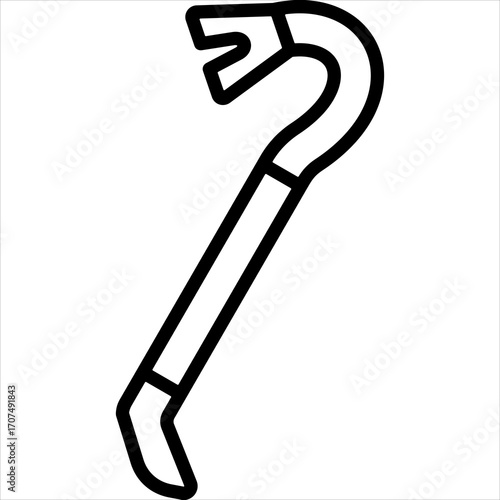 Crowbar Icon Single Vector Collection 