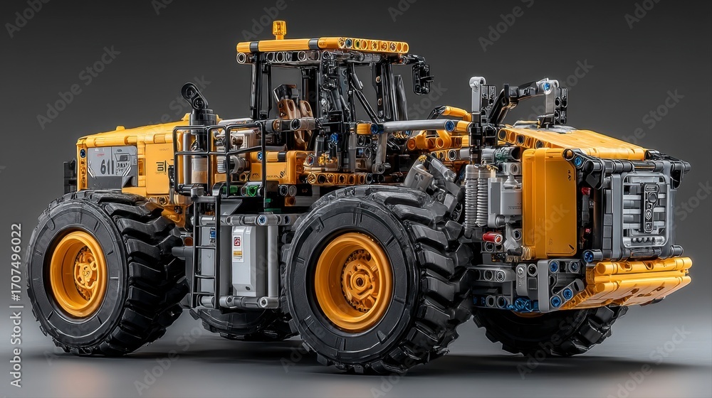 Naklejka premium Heavy Machinery Model Powered by Industrial Grade Battery Design