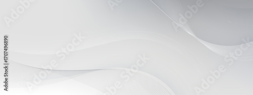 Abstract white background with soft waves. Vector realistic illustration of modern business presentation template, light gray gradient and curvy lines, elegant geometric design with subtle elements