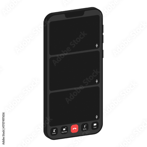 Device displays empty video call frames for virtual meeting