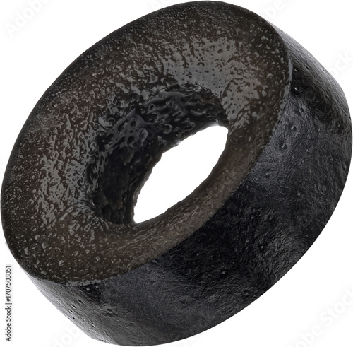 Black olive slice isolated