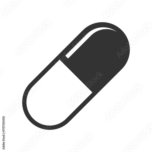 Pill long icon isolated on transparent background