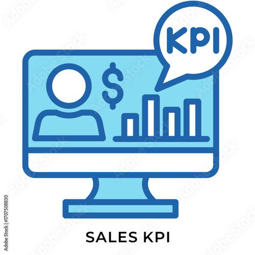 Sales KPI Dashboard Light Blue