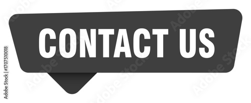 contact us black sign isolated on transpatent background. contact us sticker