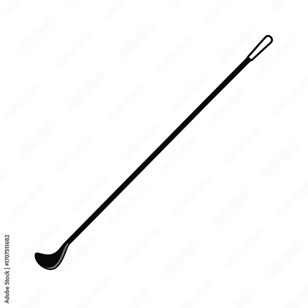 Obraz premium Simple black silhouette of a golf club on a white background
