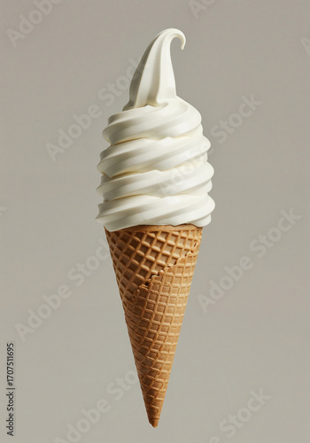 ice cream cone on light background .Generative AI