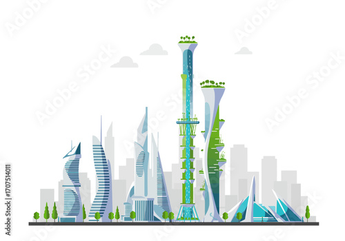 Futuristic Cityscape Architecture Design.