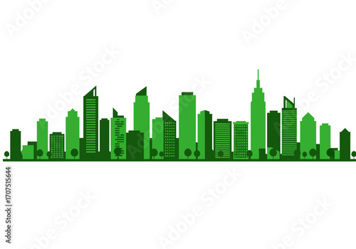 Green City Skyline Eco Friendly Urban Landscape.
