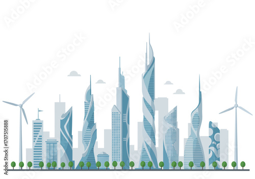 Futuristic Cityscape Architecture Design.