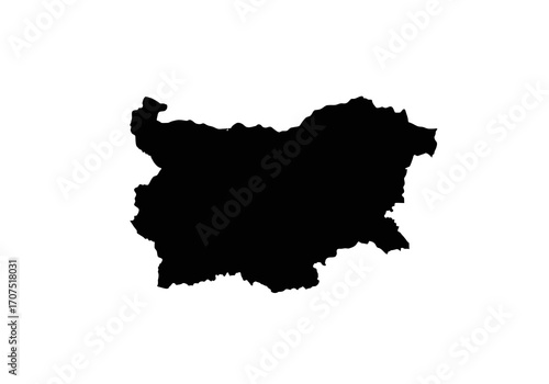 Black silhouette of Bulgaria on a white background