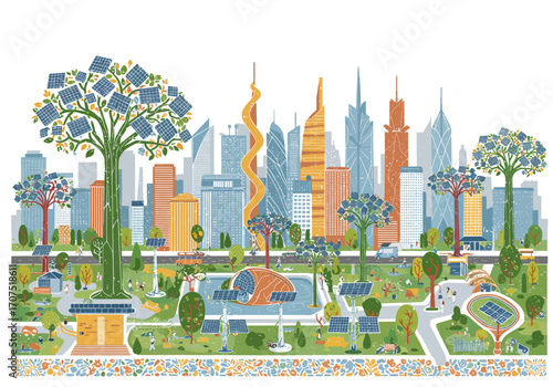 Sustainable Cityscape: Eco-Friendly Urban Design.
