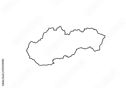 Outline of Slovakia its shape is roughly horizontal with a broader section at the left and a narrower one to the right