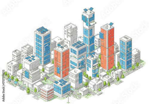Modern Cityscape Architecture Design.