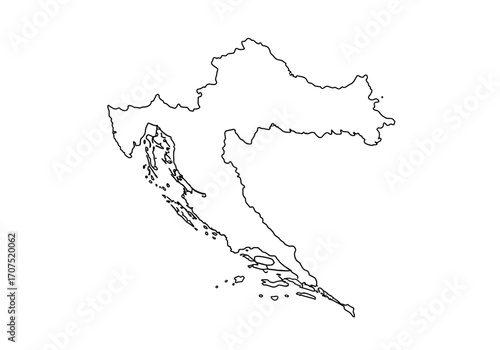 Outlined map of Croatia