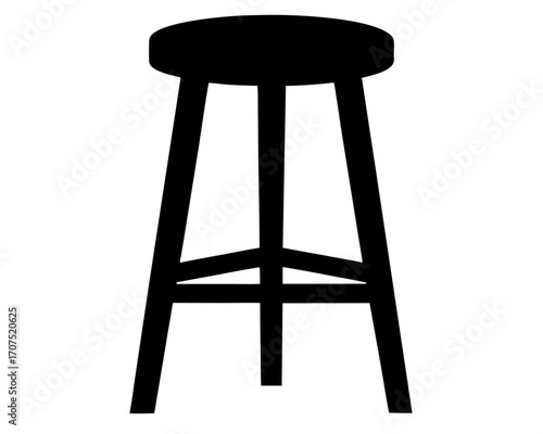 stool seat silhouette,bar stool  black silhouette vector