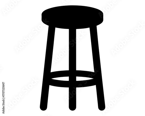 stool seat silhouette,bar stool  black silhouette vector