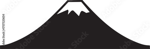 Mount Fuji silhouette vector, iconic Japanese mountain, nature landscape and travel illustration.