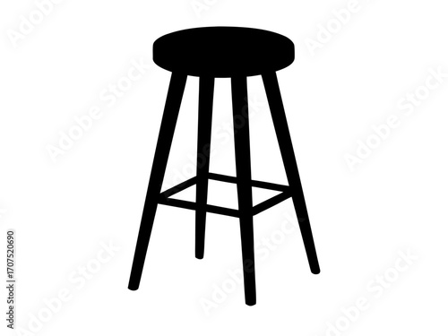stool seat silhouette,bar stool  black silhouette vector