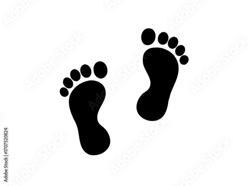 footprints  icon,black footprints  black silhouette vector