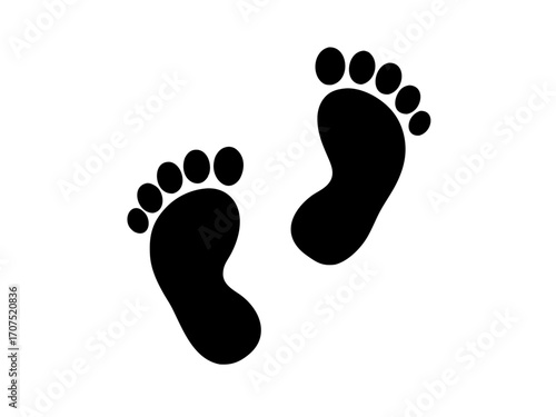 footprints  icon,black footprints  black silhouette vector