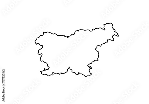 The image depicts the outline of Slovenia a country in Central Europe