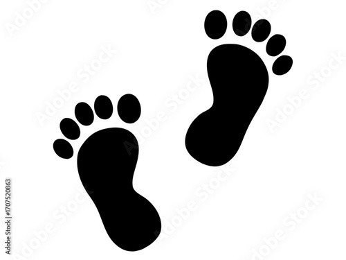 footprints  icon,black footprints  black silhouette vector