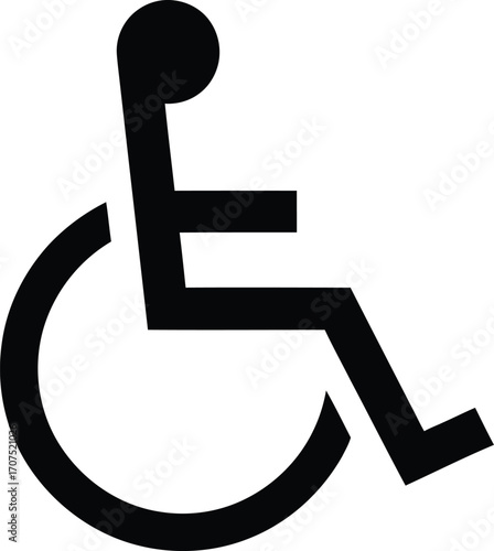 Black and white image of a wheelchair symbol, representing accessibility for people with disabilities.