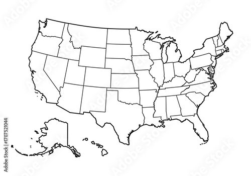 United States map outline with state borders visible