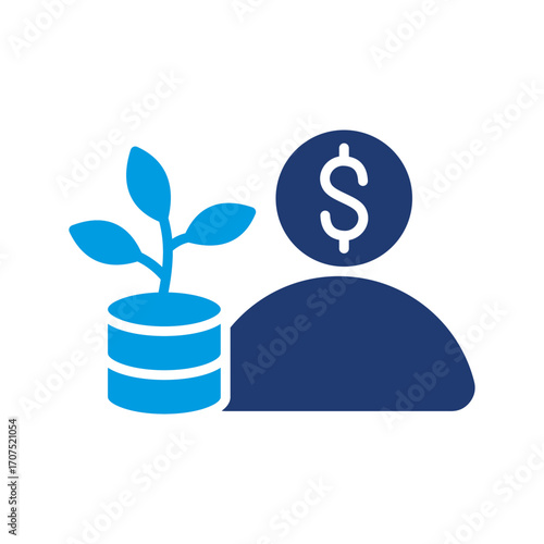 Investor Icon Vector Illustration Blue Version