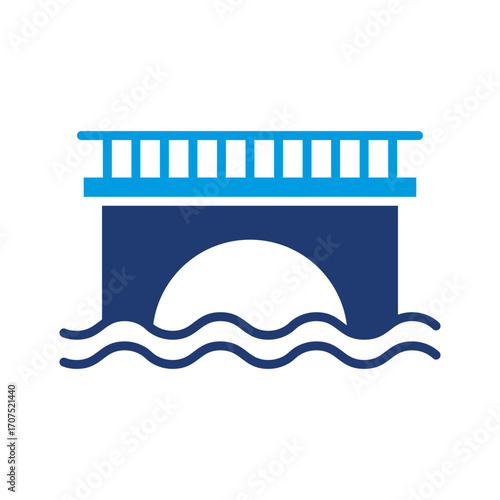 Bridge Icon Vector Illustration Blue Version
