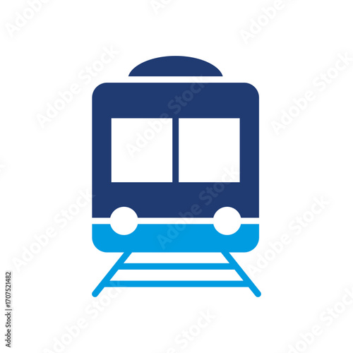 Train Icon Vector Illustration Blue Version
