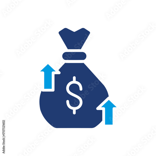Profit Icon Vector Illustration Blue Version