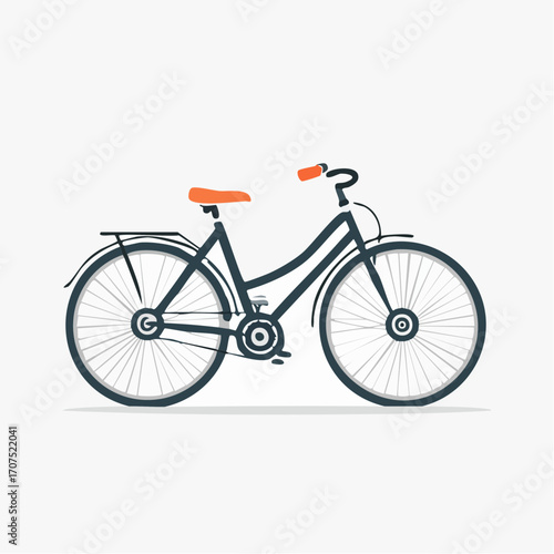 Classic bicycle sits stationary against a white backdrop, showcasing its vintage style and simple charm, evoking a sense of nostalgia and peacefulness.