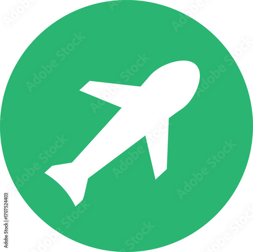 airplane icon on a green background