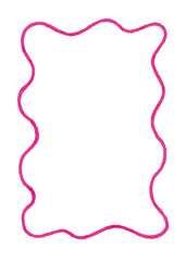 Hand Drawn Vibrant summer watercolor frame. Mediterranean style Border with wavy stripes and line in trendy, vintage styles. Perfect for quirky holiday, wedding, birthday gift decorations.