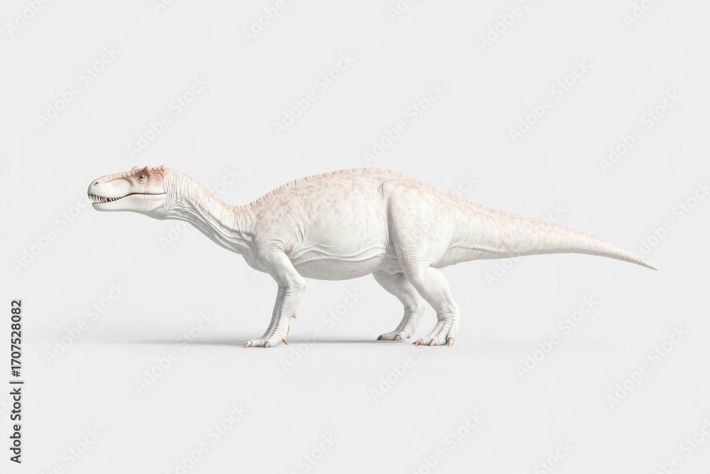 Obraz premium Majestic dinosaur in profile on light background for educational use