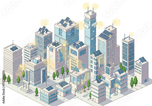 Solar Panels on City Buildings: Urban Sustainability.