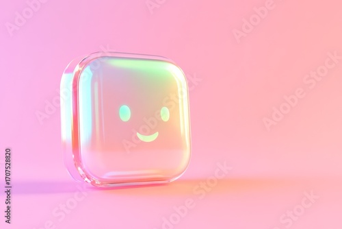 Futuristic ai chatbot icon on gradient background for digital design