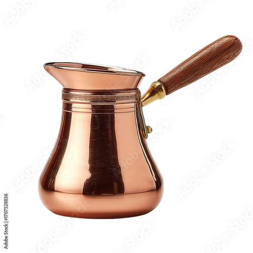 Wallpaper Mural Copper cezve with wooden handle isolated Torontodigital.ca