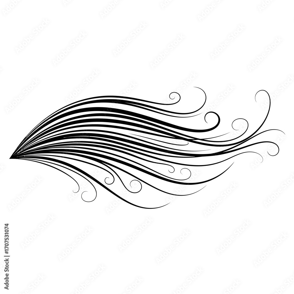 Fototapeta premium Elemental Silhouette of a Strong Gust of Wind