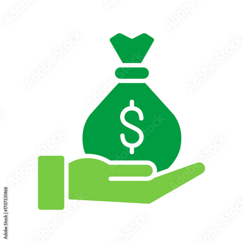 Funding Icon Vector Illustration Green Version