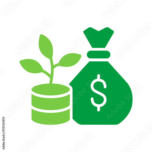 Capital Icon Vector Illustration Green Version